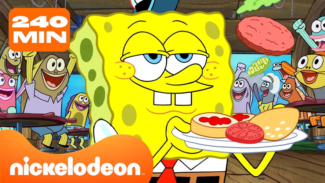 SpongeBob | Masak Tanpa Henti Bareng SpongeBob! 🍔 | 4 Jam | Nickelodeon Bahasa