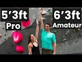 Coach compares pro climber vs amateur climber