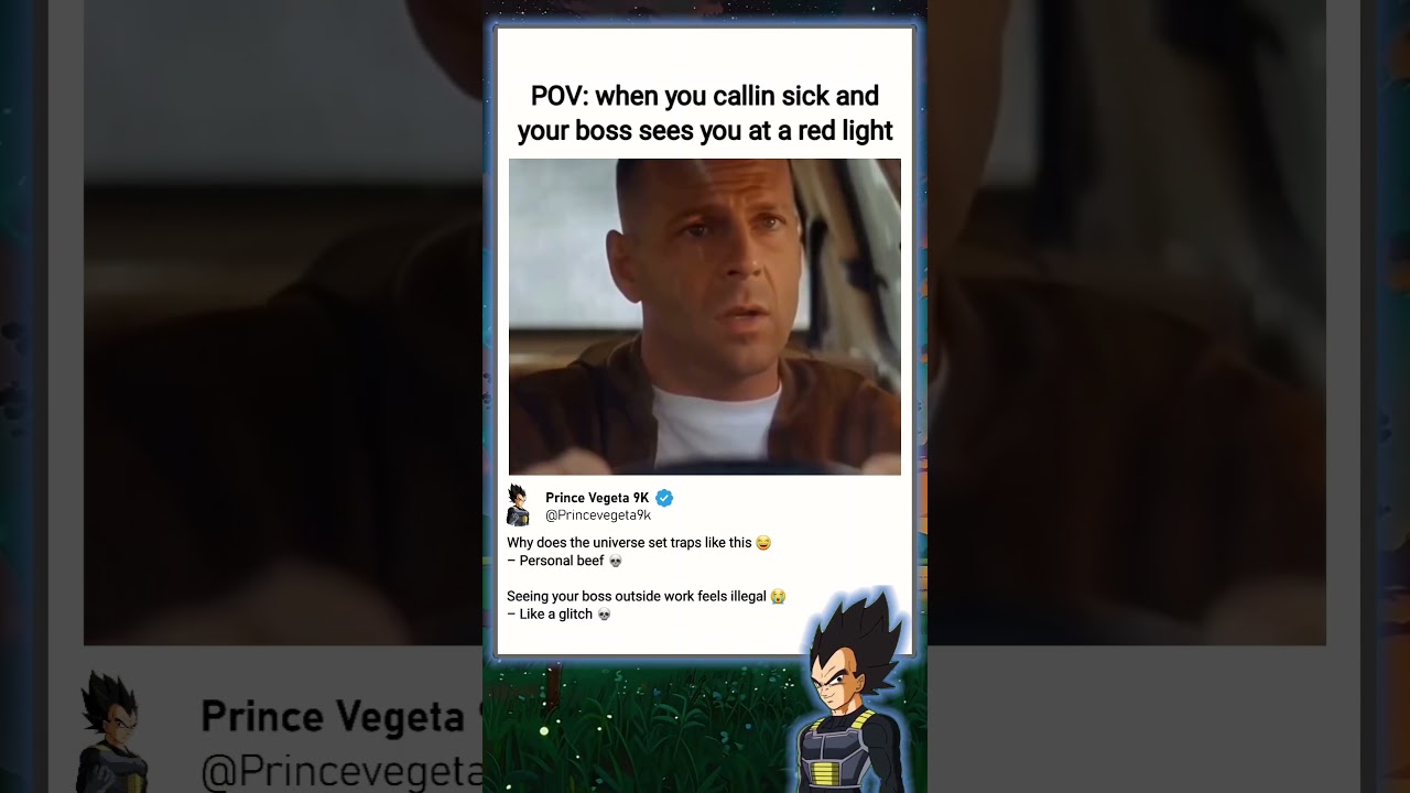 In Pulp Fiction (1994) Bruce Willis &ndash; Calling in Sick and Locking Eyes With Your Boss at a Red Light