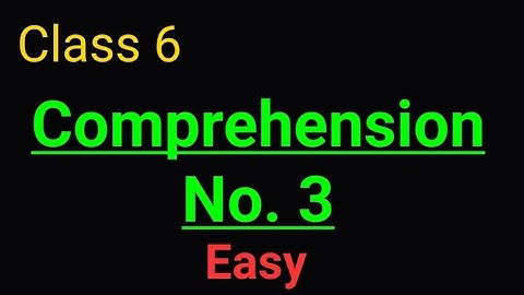 Class 6, Comprehension No. 3, #PSEB #online #EnglishStudy #EnglishLessons