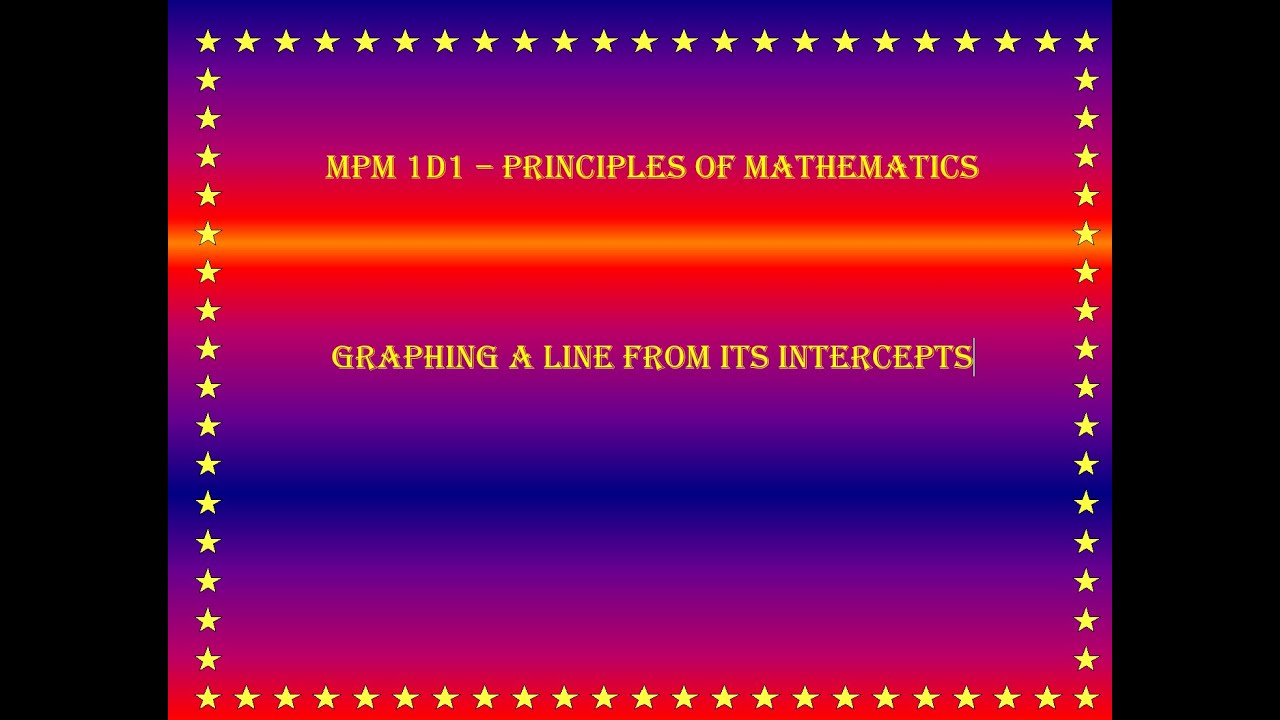 MPM1D Graphing a Line from its Intercepts - YouTube