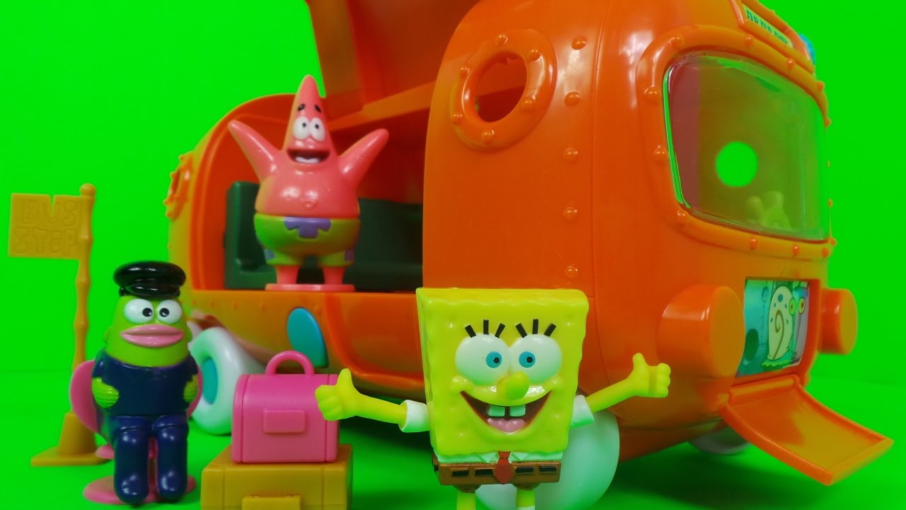 Spongebob Squarepants Lot of 3 Mini Toys Bikini Bottom Bus, Sandy, & Patrick
