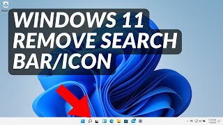 How to remove search icon from taskbar windows 11| hide search bar in windows 11
