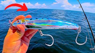 SOLO Fishing *25 Miles* Offshore for AGGRESSIVE Fish with HUGE Stickbaits! *EPIC Bites screenshot 2