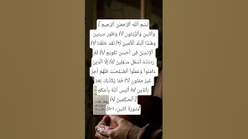 سورة التين🩷 #quranic #allahuakbar #islamicquotes #لايك #makkah #sunnah #ترند #استغفار #shortvideo