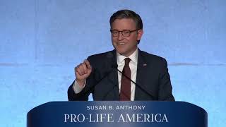 Famous Speaker Johnson delivers remarks at the SBA Pro-Life America Gala Profile