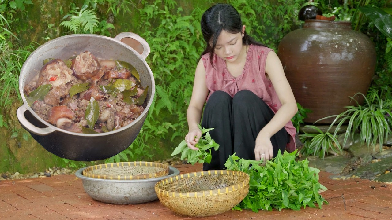 Lam Anh Goes To The Market To Buy Delicious Pig's Feet,Makes Delicious Dishes, Onion-Marinated Beans