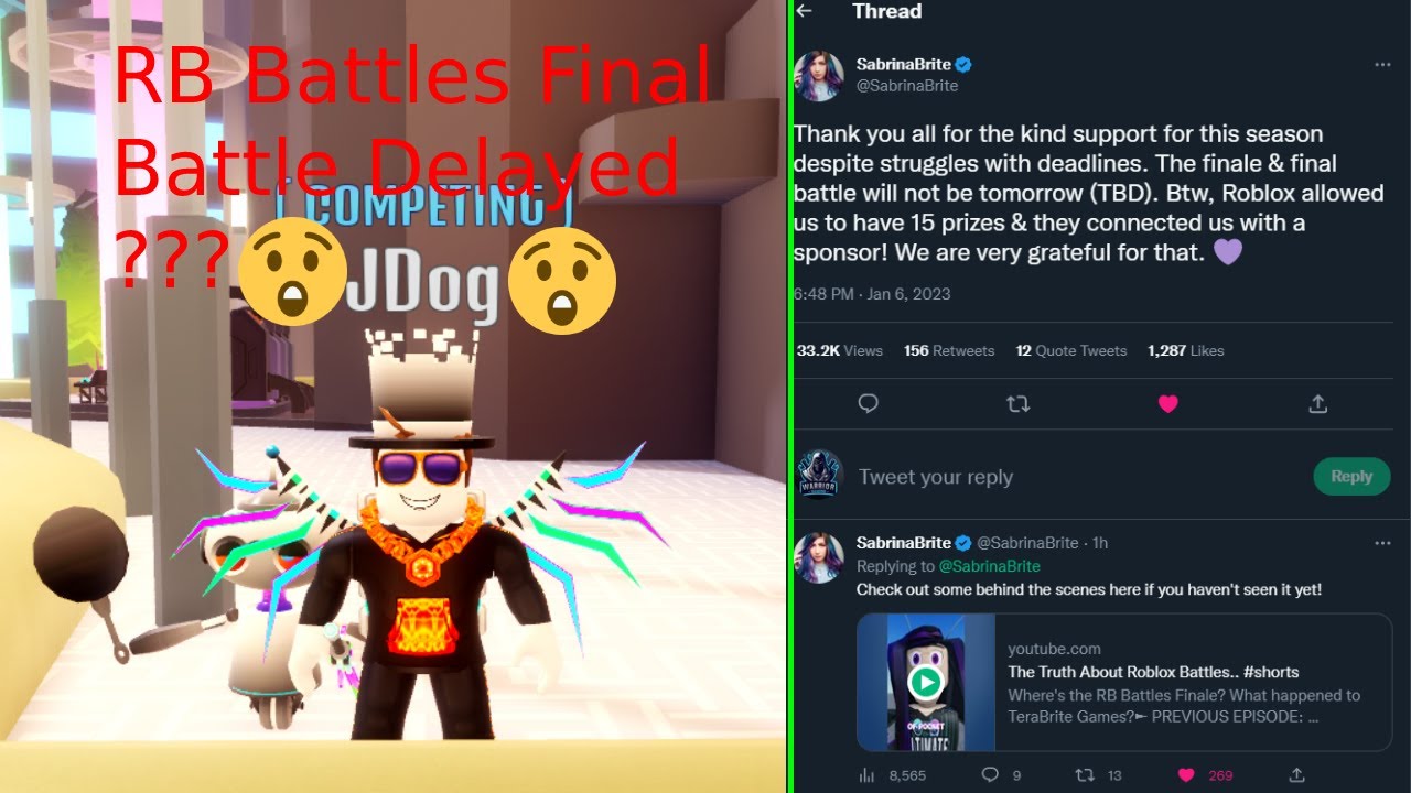 Roblox RB BATTLES Final BATTLE Got DELAYED???