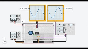 Amplifier circuit with op-amp | TinkerCAD