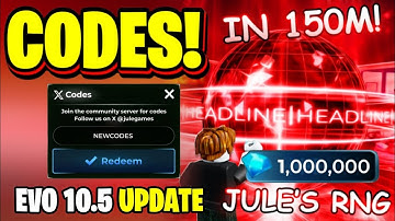 *NEW* ALL WORKING EVO 10.5 UPDATE CODES FOR JULES RNG IN 2025! ROBLOX JULES RNG CODES
