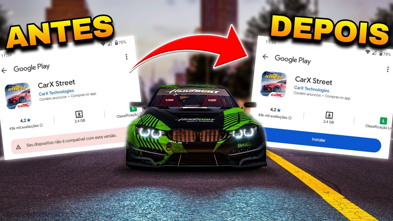 SAIU! COMO BAIXAR E INSTALAR O CARX STREET NO CELULAR INCOMPATÍVEL SEM ERRO !!!