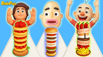 Sandwich Runner 🆚 Pancake Run 🆚 Noodle Run - Satisfying SpeedRun Gameplay Walkthrough 