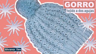 GORRO Tejido a Dos Agujas facil con elastico reforzado sin costura № 1177