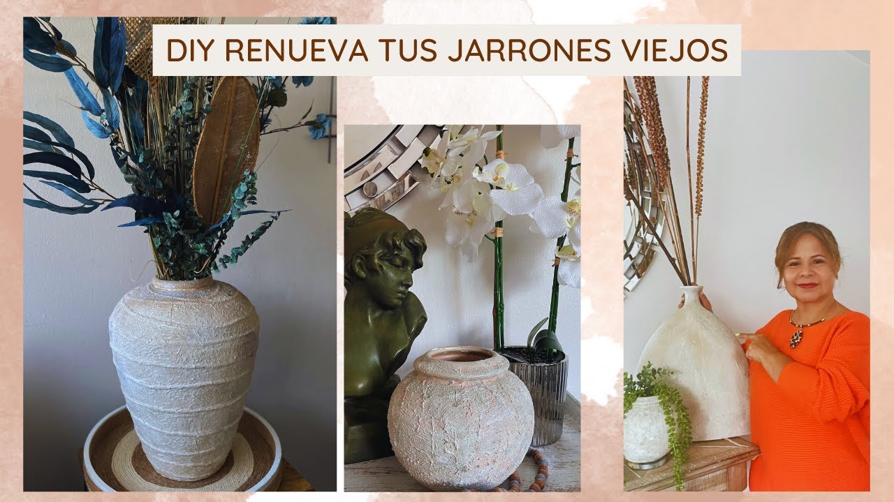 MANUALIDADES RUSTICAS / JARRONES CON TEXTURA RUSTICA
