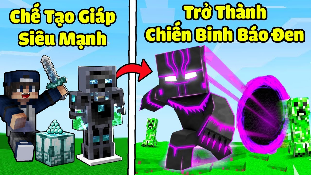 bqThanh Chế Tạo Giáp Và Trở Thành CHIẾN BINH BÁO ĐEN Mạnh Nhất Trong Minecraft ! (BLACK PANTHER)
