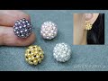 DIY pearl beaded stud earrings. Beading tutorial