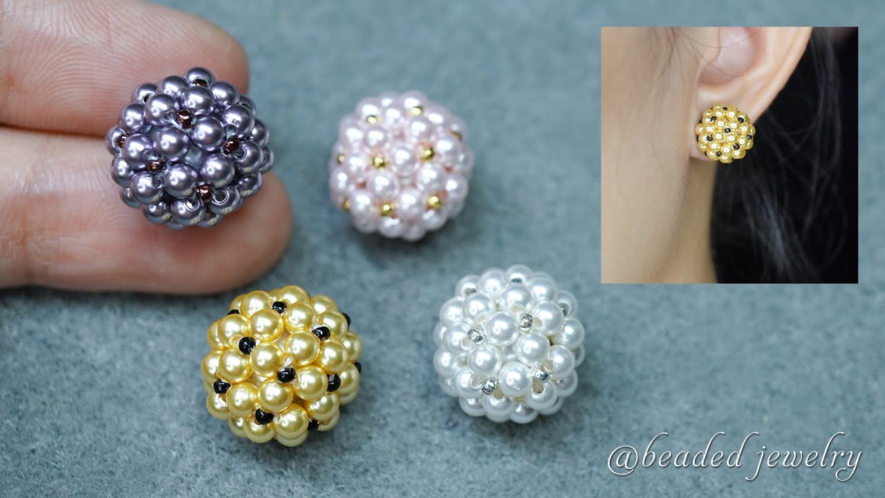 24K gold solid gold ball earring studs, Au999 gold solid earring, bead –  Spainjewelry
