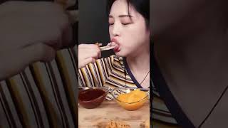 asmr eating, korean mukbang, 치킨 먹방, 새우스틱, 치즈스틱, chicken