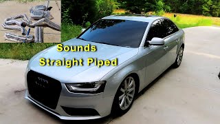 Audi B8 B8.5 A4 ECS Dual 3' Exhaust Valved Unresonated Test Pipe Decatted ECS CTS by Steve Kish 10,129 views 3 years ago 8 minutes, 33 seconds