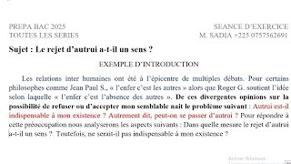 Bac 2025 Philosophie Exemple Dintroduction Le Rejet Dautrui A-T-Il Un Sens ?