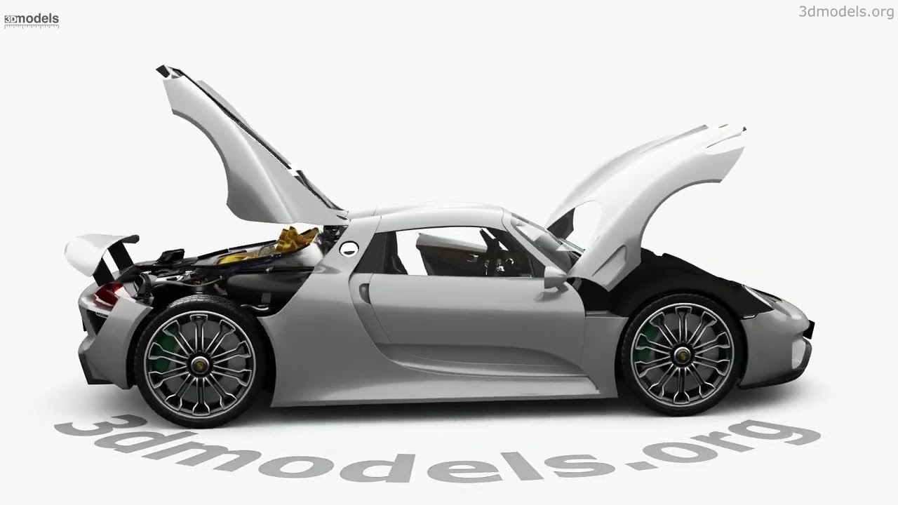 Porsche 918 Spyder with HQ interior and engine 2018 3D model by
