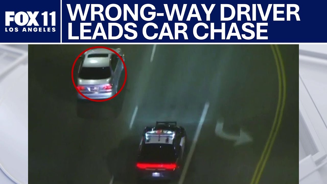 Alleged DUI driver goes wrong way mid-police chase | FOX 11 LA - YouTube