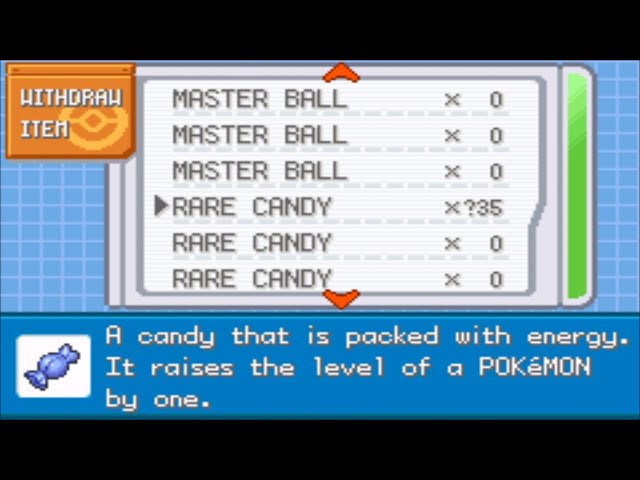 Pokemon dark rising 2 cheat of masterball & rare candy 