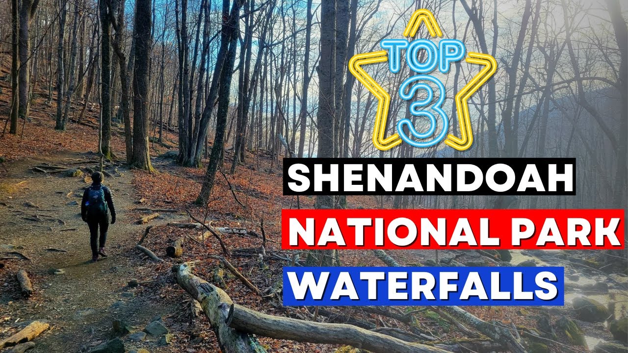 Spectacular waterfall cascading down rocks in Shenandoah National Park