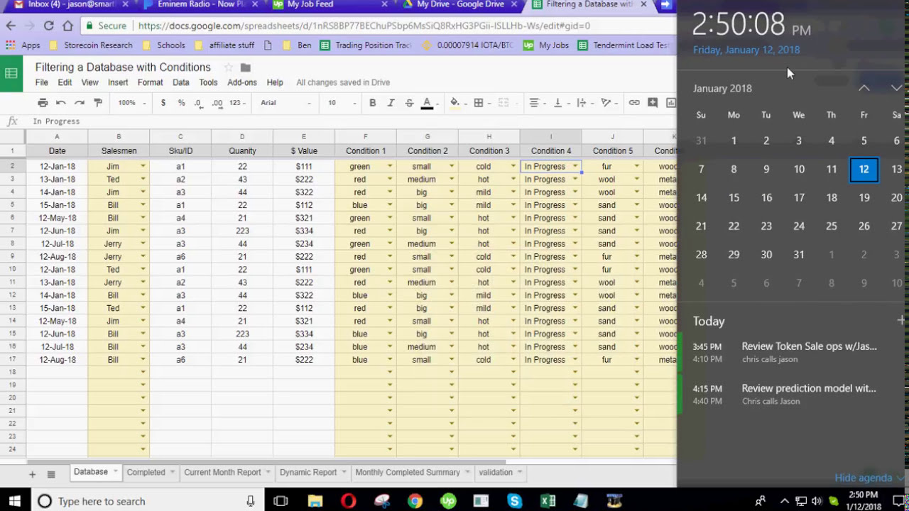 Cool Google Sheets Functionality With A Database