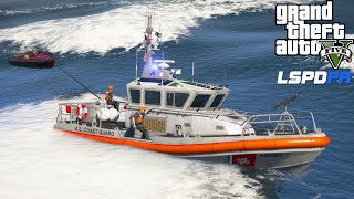 GTA 5 Coast Guard Towing A  Stranded Boat To Safety (LSPDFR Coastal Callouts)