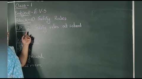 Date: 25-11-2020 Class: 1 Subject : E.V.S Block 10 S2 Safety rules at school