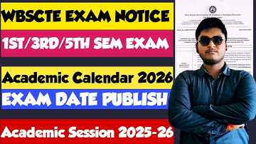 WBSCTE DIPLOMA 1ST/3RD/5TH SEMESTER EXAM DATE 2025 | WBSCTE DIPLOMA PHARMACY PART-1&2 EXAM DATE 2025