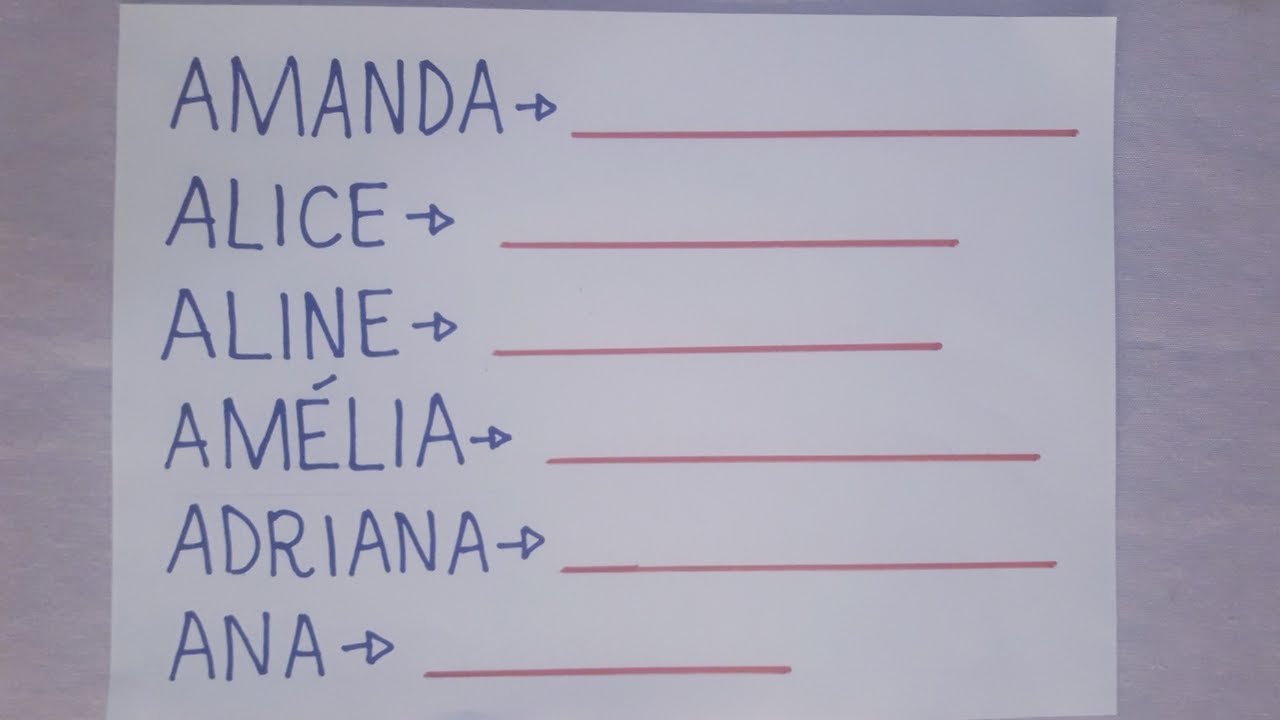 Lendo e escrevendo nomes próprios com a Letra A - EJA -  Nomes femininos - @VamosAprender2024