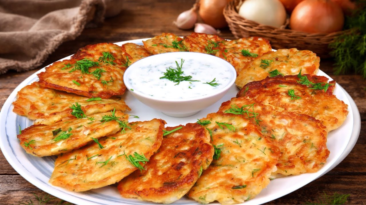 Без муки🧅Луковые оладьи из овсяной муки, хрустящие снаружи и мягкие внутри. Обед, ужин, завтрак