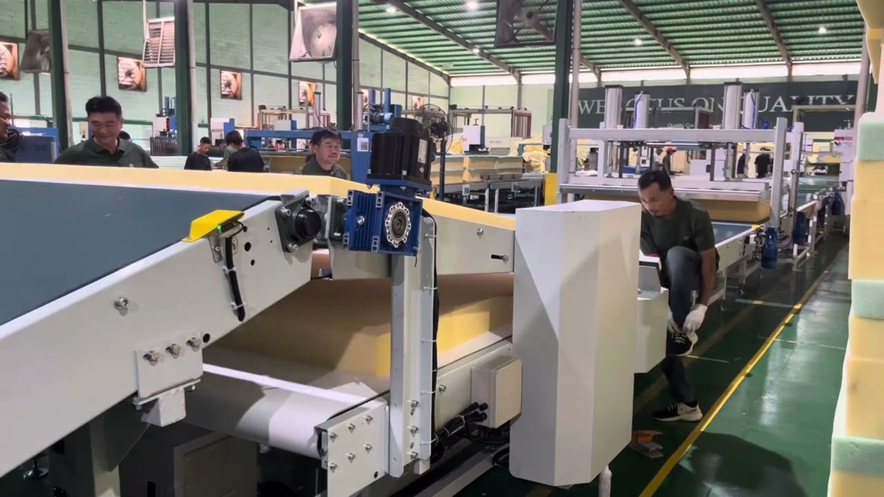 Mattress gluing line