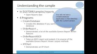Module 1 Part 3: Introduction to Genero Report Writer, continued