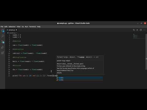 Python tutorial 3; #Arithmetical Operations #Addition #Subtraction # ...