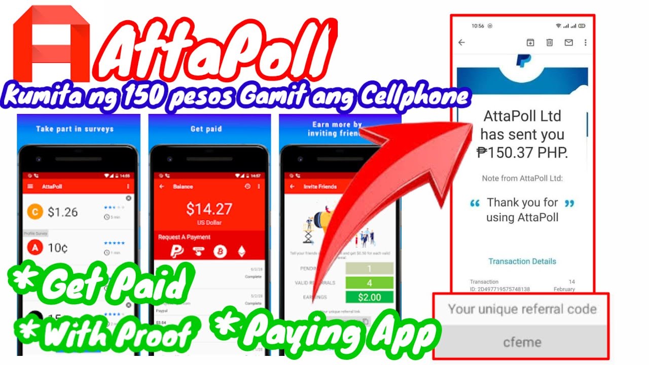 AttaPoll Legit Philippine App 2021 Update Get paid 150pesos to take