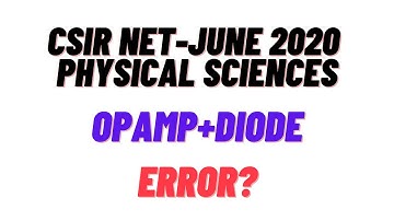 CSIR NET JUNE 2020 PHYSICAL SCIENCE I PHYSICS | OP AMP ERROR? |