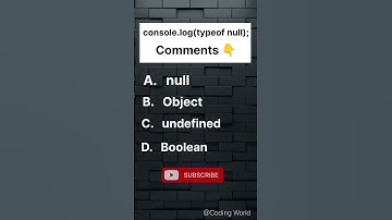 👉 Day 1 JavaScript Quiz | typeof null | #shorts #js #codingworld