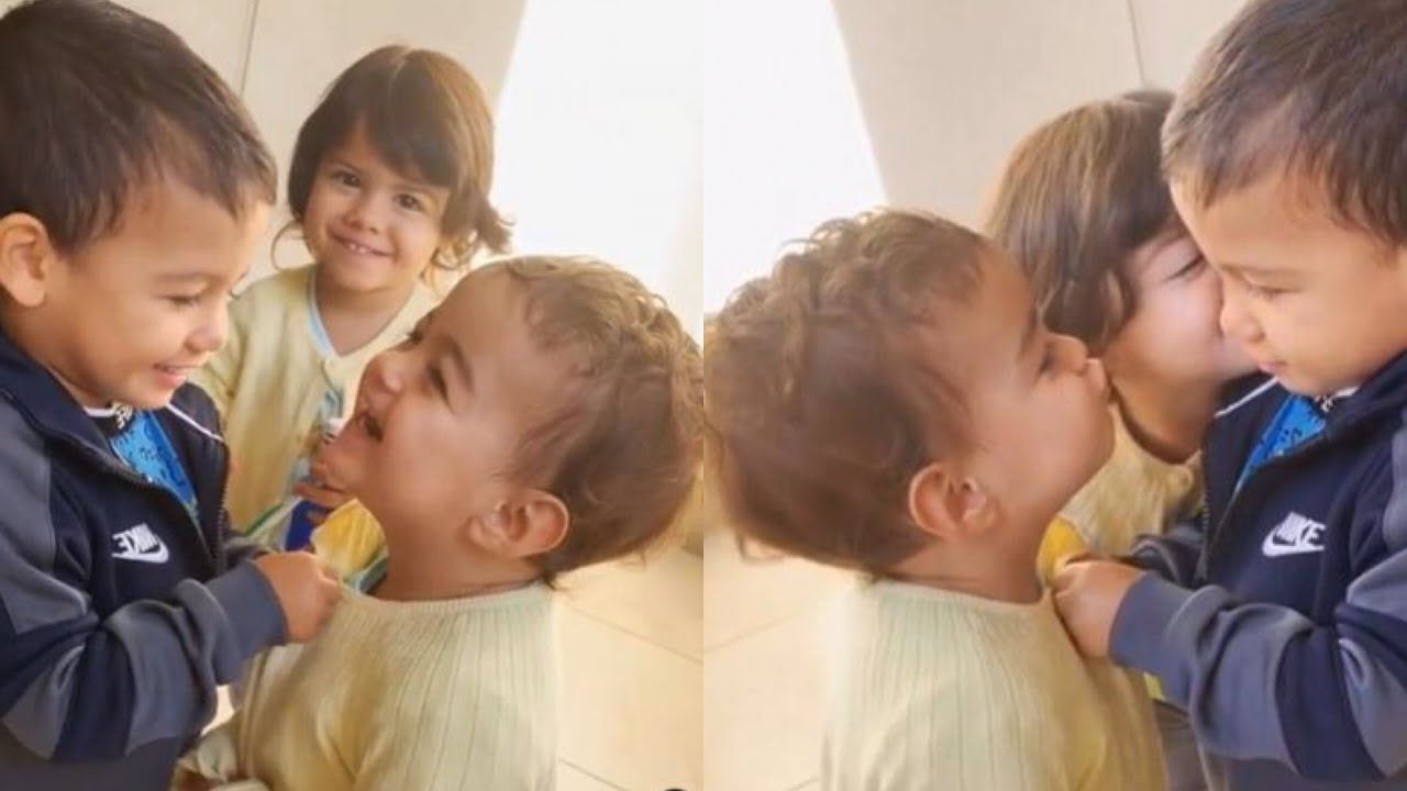 It's so much love!! Cristiano Ronaldo's kids twins Mateo and Eva with