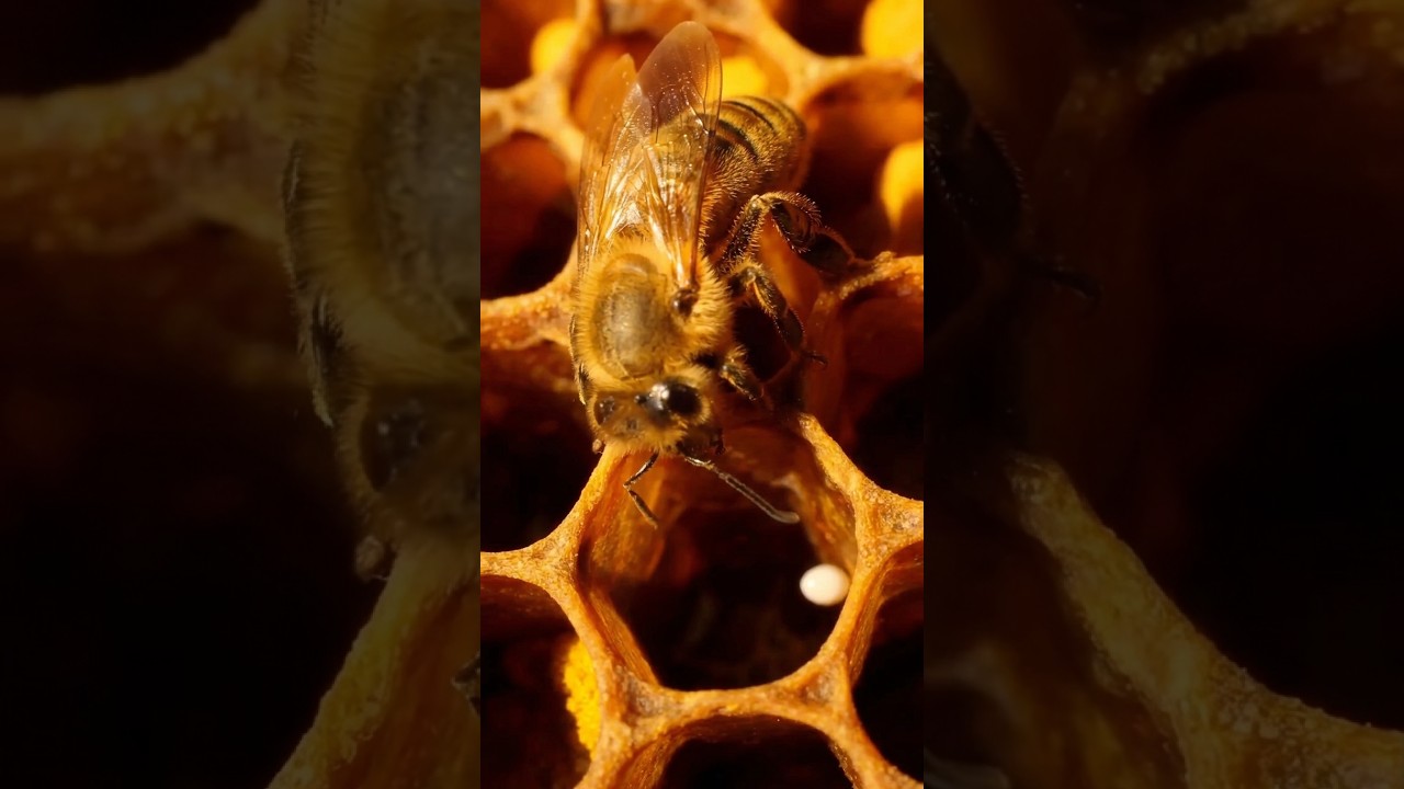 Hidden World Inside a Beehive 🐝 A Life Begins Almost Invisible #shorts ...
