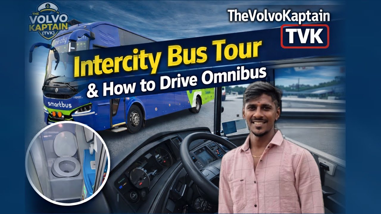 🔥Intercity bus Tour🔥How to Drive Omnibus 🔥 With attached bathroom 🚻 Fully explanation in Tamil 🔥