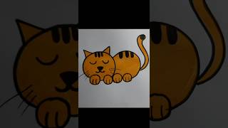 Cat Drawing With Colour