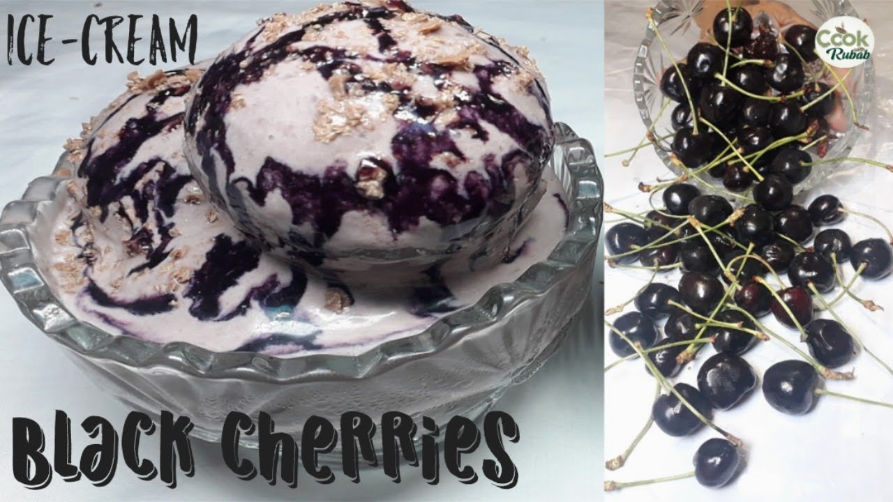 Black Cherries Icecream/Cherries ki icecream/Frozen Dessert Recipe without sugar/Cook with