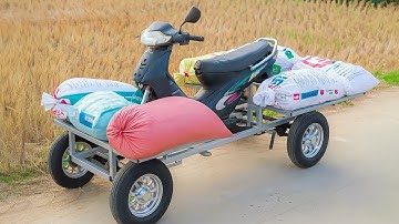 Farmer invented the idea of ​​turning a motorbike into a 4-wheel vehicle, surprising everyone.
