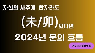 자신의 사주에 未와卯가 한자라도 있는 사람 2024년 운의 흐름은? 오상유진석명리학강의