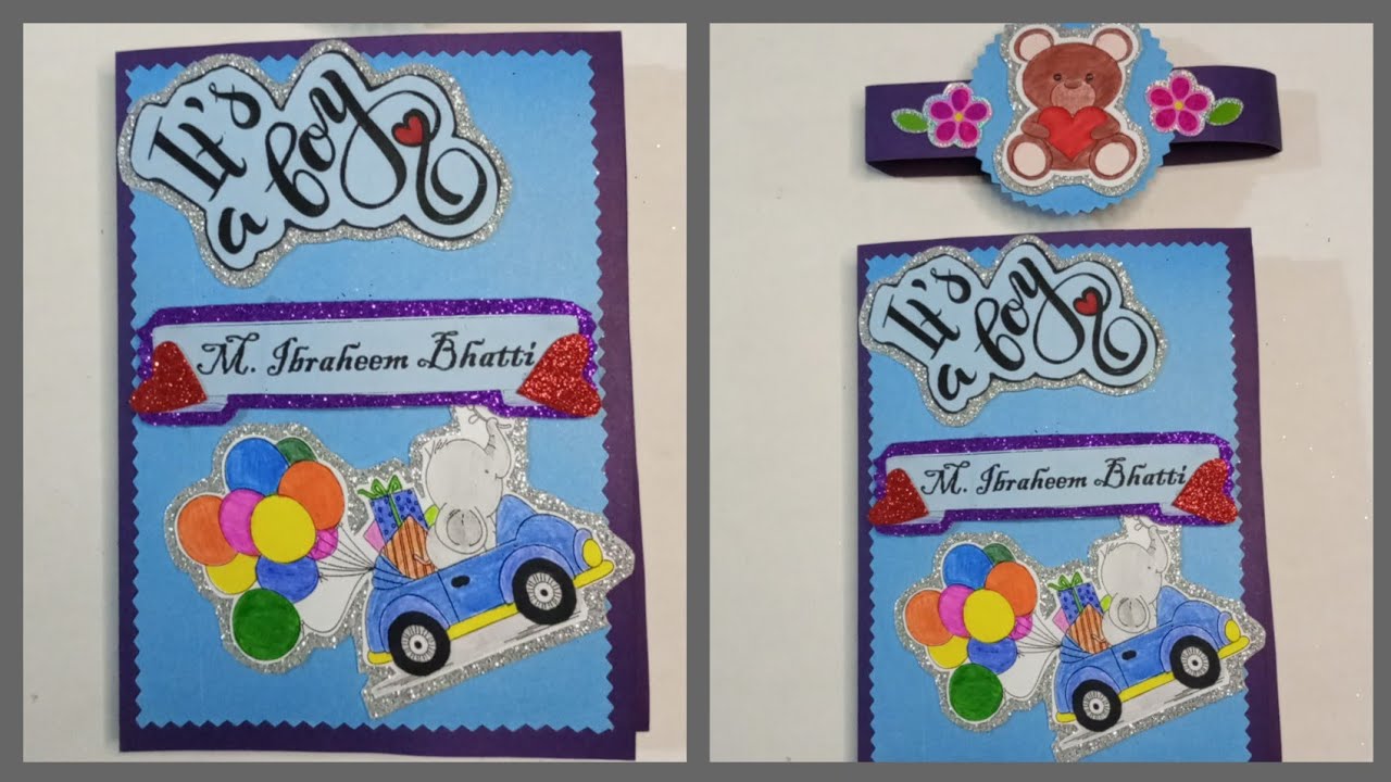 Card for newborn baby | handmade card idea | baby boy