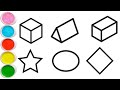 Shapes Song for kids, Learn 2d shapes, colors for toddlers, Shapes Name, Shapes drawing for toddler