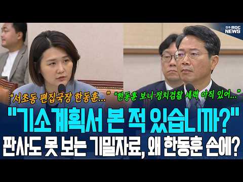 "판사도 못 보는 기소계획서가 왜 한동훈 손에?" 손솔 의원, 한동훈 검찰 자료 유출 맹폭